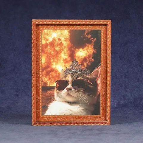 1PC Fun Cat Refrigerator Magnet, Mini Photo Frame Fridge Magnet, Photo Magnets, Decorative Fridge Magnets, Magnets For Fridge, Home Decor & Festive Decoration, Great Holiday Gift Idea
