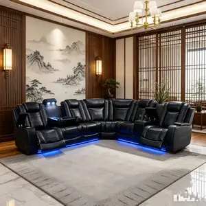 Summervibes Black Breathable Leather Living Room 3-Piece Sofa Set