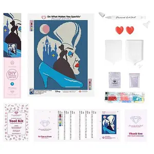 Crafts & Sewing Diamond Art Club Disney Villain No Time to Waste Canvas Kit