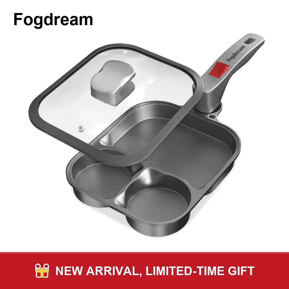 Fogdream 360° Twist Handle  Non-stick Multi-Functional Pan, Large Capacity, Quick Cooking, Sartén with Lid Perfect for Breakfast/Pancake/Hamburger, Be Placed in Any Corner of the Kitchen,Hybrid Cookware, Dishwasher Safe, Space Saving, Easy to Clean