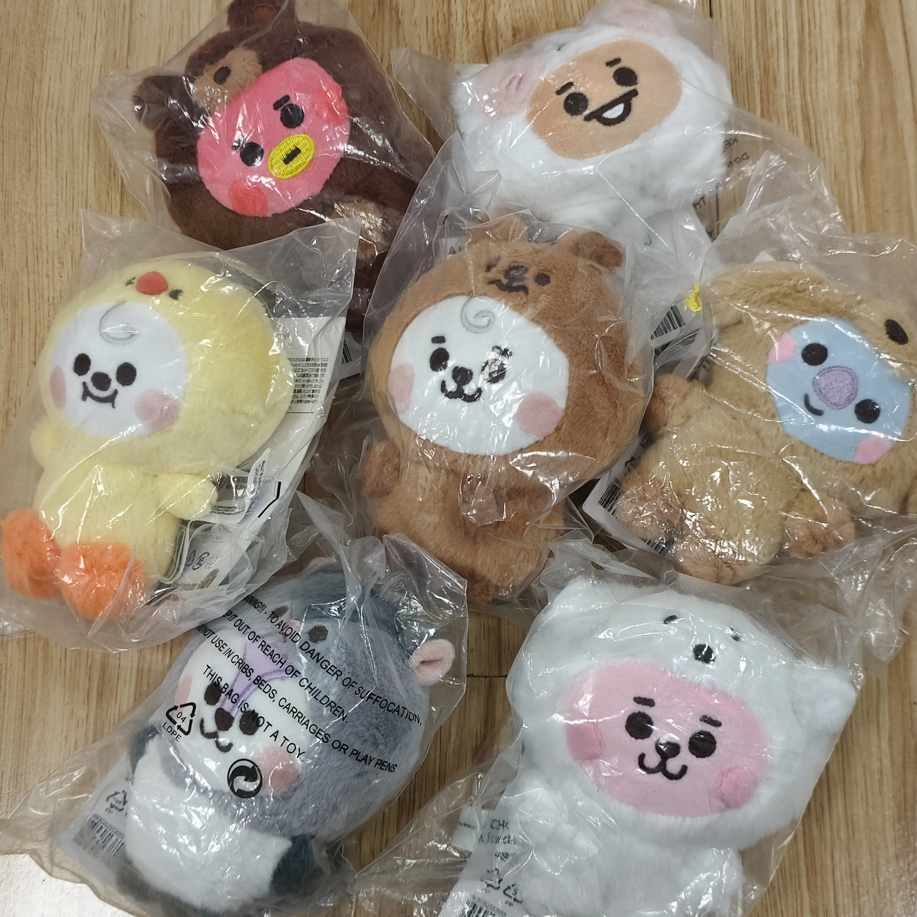 KPOP Baby Animal Costume Plush Keyring - ARMY VER., Cute Mini Plush Bag Charm & Collectible Keychain, Gift for KPOP Fans