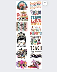 Premade Teacher Gangsheet - 22X60 Artistic Wall Decor with Colorful Designs for Teachers and Inspirational Themes