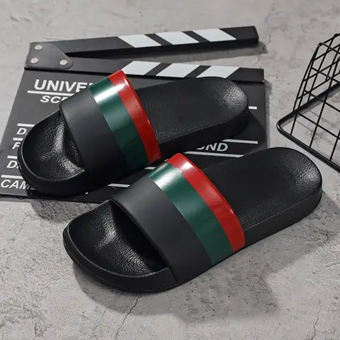 Unisex PU Leather Slide Sandals - Slip-On, Non-Slip Sole, Comfortable Upper, Round Toe, EVA Footwear for Outdoors & Casual Daily Wear, Multi-Size