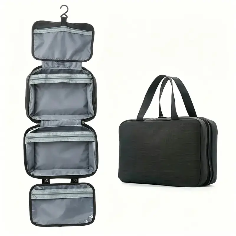 Waterproof Foldable Toiletry Bag, Toiletry Pouch, 1 Count Multifunctional Travel Cosmetic Organizer, Large-Capacity Portable Hanging Toiletry Bag for Business Trips, Vacations, Gym and Camping, Multifunctional Toiletry Bag #GLOBAL PICKS
