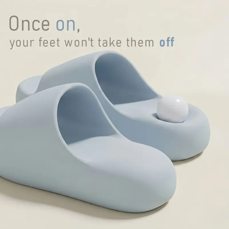 House Slippers - Soft, Comfortable, Waterproof Cloud Foam Thick-Soled, Deformation-Resistant, Shock-Absorbing, Non-Slip, Drainable Indoor-Outdoor Slippers for Bathroom & Home Use