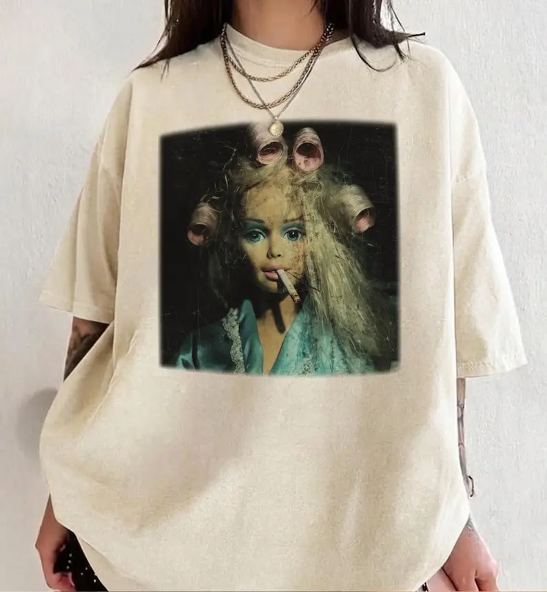 Funny Disgusting Doll face Meme Shirt, Sarcastic Doll Humor Graphic Tee, Barbie Smoking Shirt