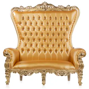 Golden Glam Double Throne Chair (Gold/Gold)