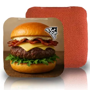 Team Burgers Orange Carpet Cornhole Bags | ACE Pro Carpet, Set of 4