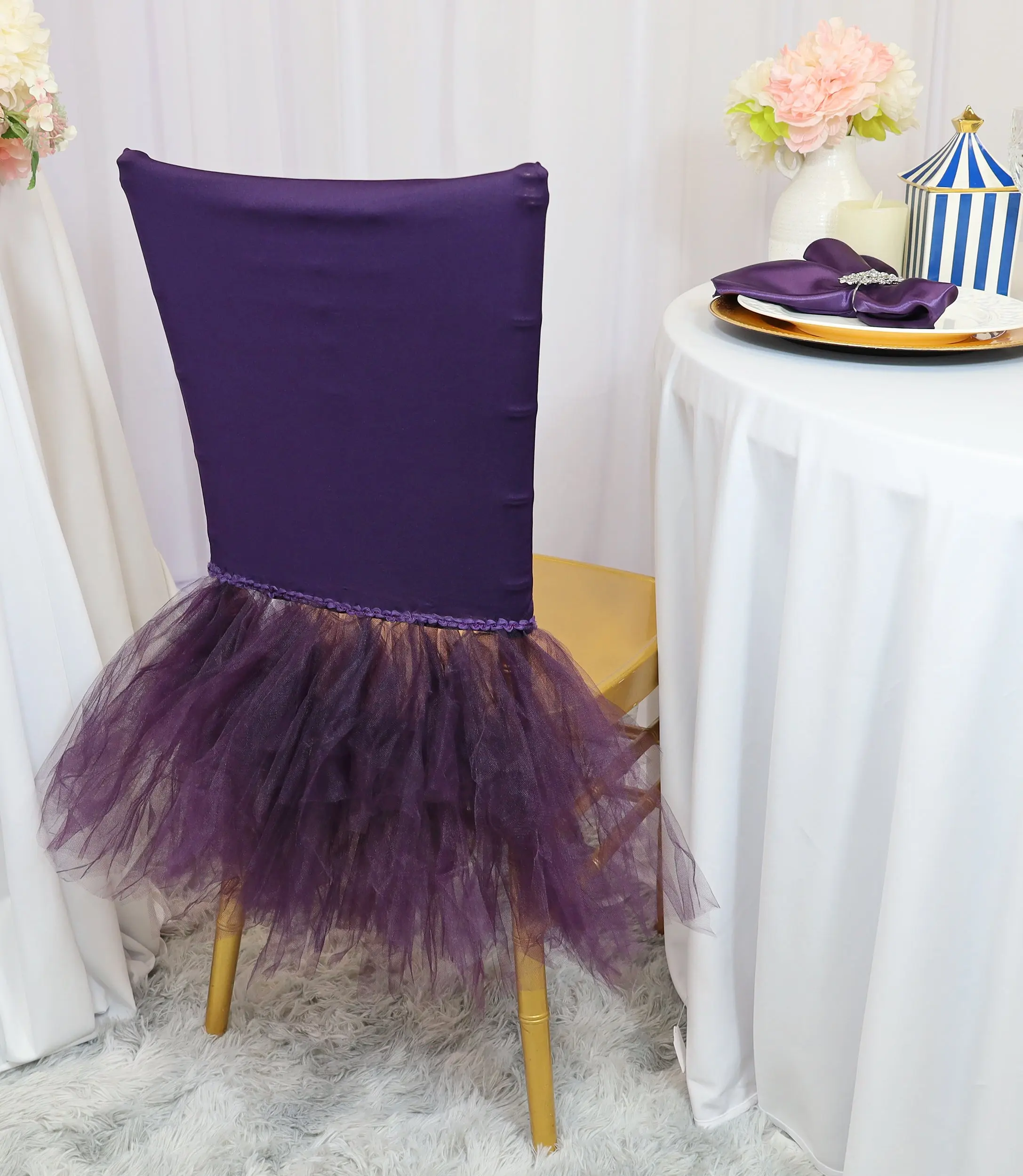 Ballerina Spandex Chiavari Chair Cover - Eggplant (1pc)
