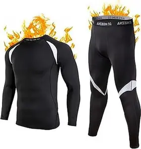Muezna Men's Thermal Top and Bottom Set Underwear Long Johns Base Layer with Soft Fleece Lined Fabric