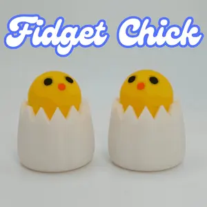 Fidget Chick Bouncy Fidget Toy - 3D Printed Design, Spring-loaded for Engaging Hands and Mind, Easy to Assemble, Perfect for All Fidget Lovers