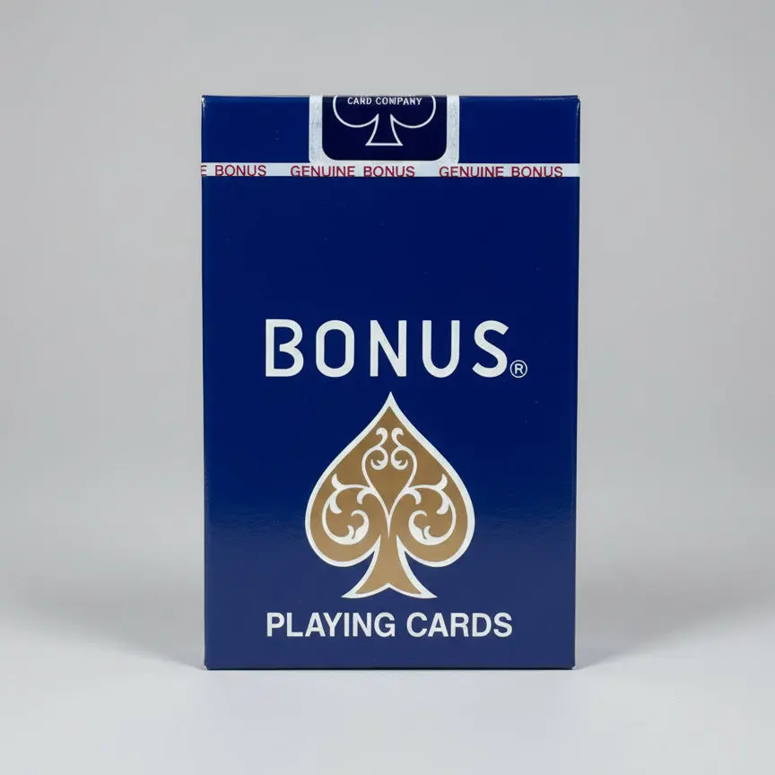 Bonus Brand Classic Playing Cards - Blue Deck with Air Cushion Finish, Plastic Coated, U.S. Playing Card Company Seal, Genuine Bonus Seal, Cincinnati-Made Collectors, 12+ Years, 2.5"X3.5"