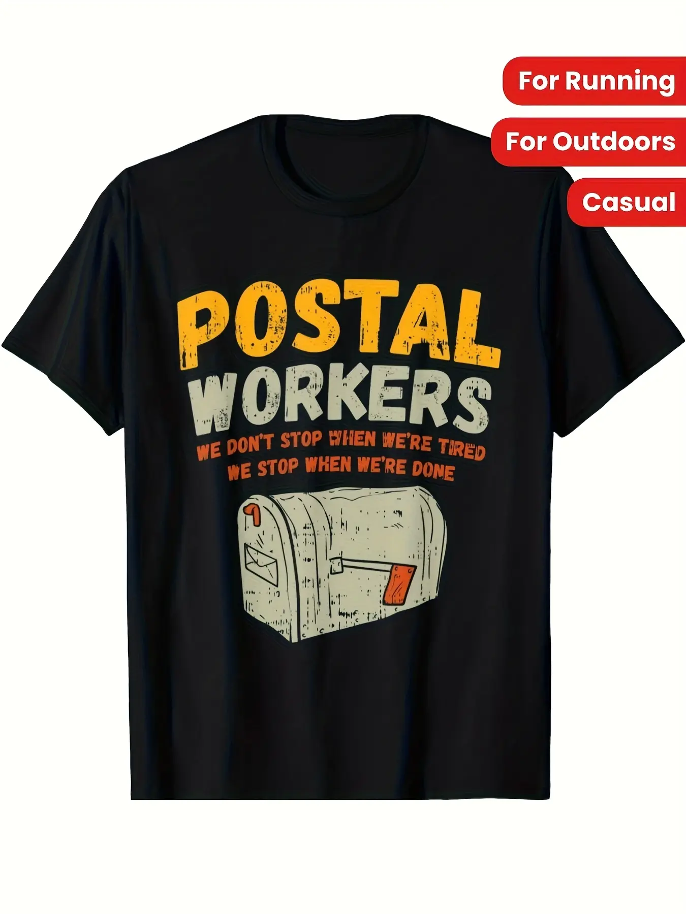1pc Postal Worker Humor T-Shirt - Funny Mail Carrier Design 220GSM Heavyweight Pure Cotton Unisex Adult Tee (S-3XL) Casual Round Neck for all-Season Comfort Ideal for Postal Service Gifts & Casual Attire
