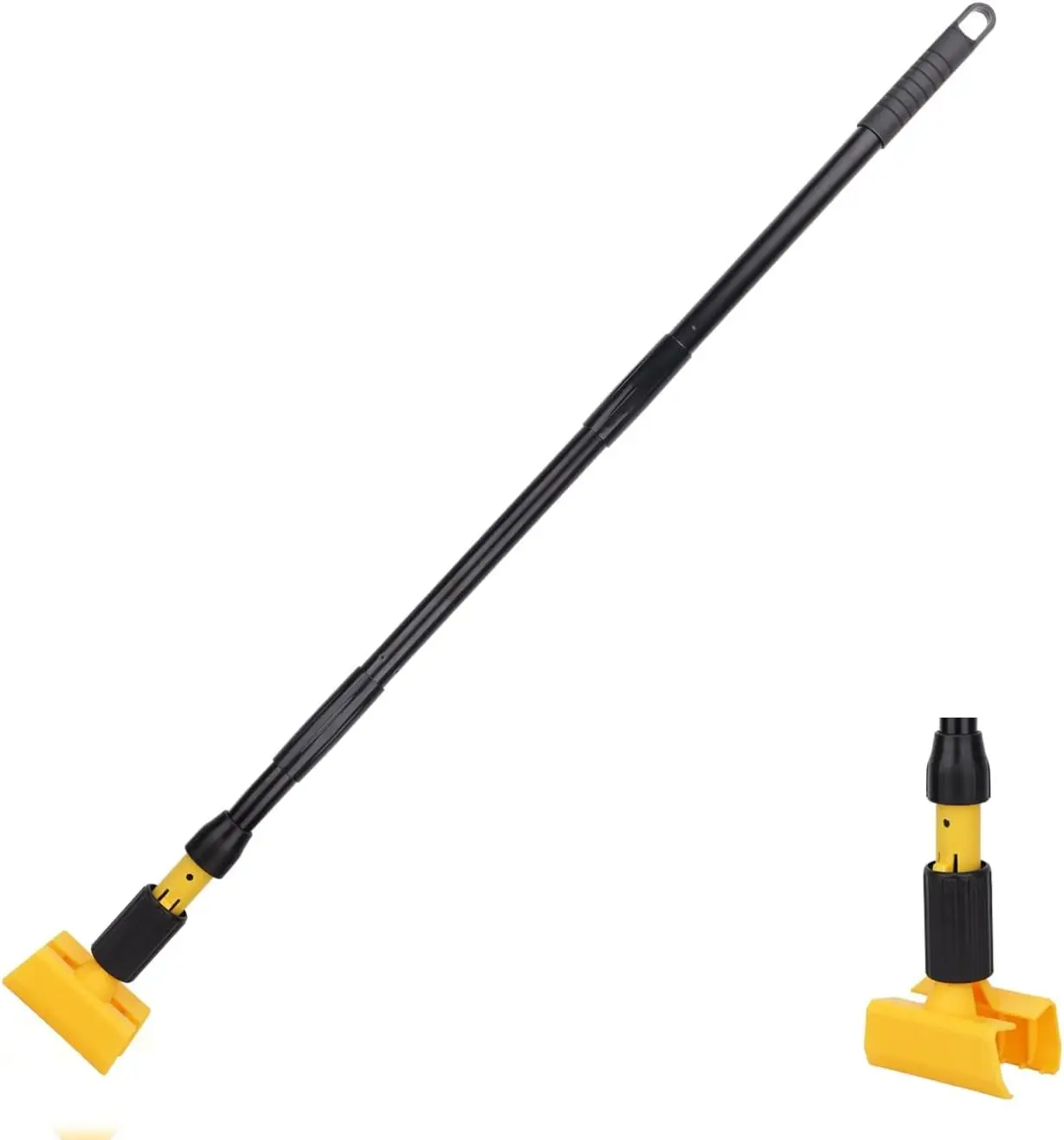 Commercial Heavy Duty 57 Inch Mop Handle - Industrial Metal Mop Stick with Jaw Clamp Professional Mop Head Replacement Holder for Floor Cleaning