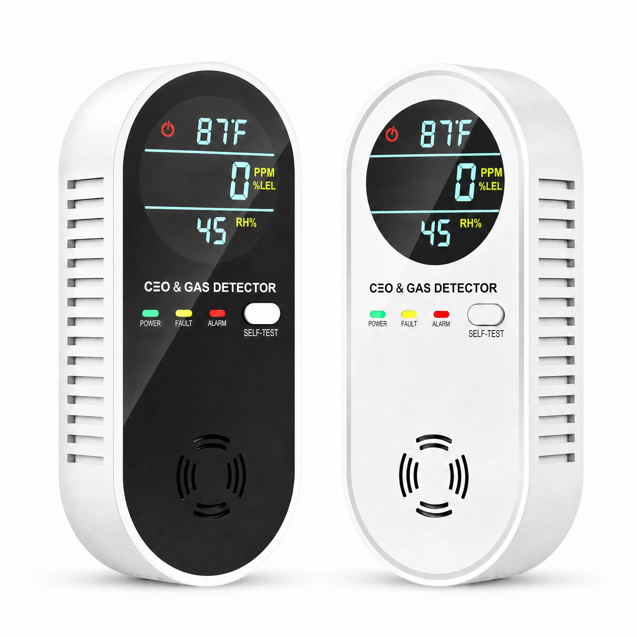 5-in-1 Home Security Systems Detector,with Natural Gas & Temperature Humidity Sensors,24/7 Air Alarm with Display Remind,  Compact, Plug-and-Play, HD Display, Battery Backup, Ideal for Kitchen Garage RVs Apartments