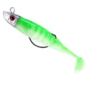 10cm 15.5g 13cm 26g T Tail Soft Lure Jig Head, Soft Fishing Lure with Barbed Hook, Ideal for Anglers, Durable Design, Jig Heads for Fishing, Fishing Tackle