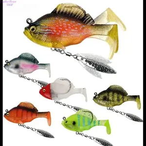 6Pcs Pre-Rigged Jig Head Soft Lures, Paddle Tail Swimbaits with 3D Eyes and Spinner Blades, Hidden Ultra-Sharp Top Fin Hook, Lifelike Artificial Bait, Durable Fishing Tackle, Universal for Freshwater & Saltwater, Premium Bass Fishing Gear and Father’s Day