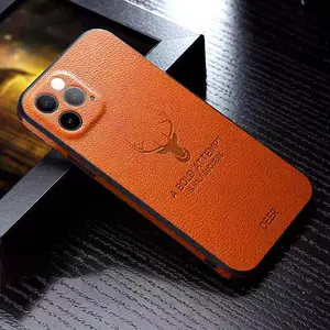 Deer Embossed Leather Phone Case for iPhone 17 Pro Max 16 Pro 15 14 13 12 11 Pro Max | Slim Protective Cover | Scratch Shock Proof | Luxury Feel