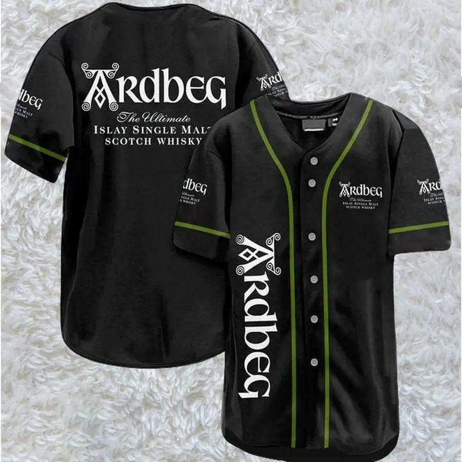 Black Ardbeg Whiskey Baseball Jerseys