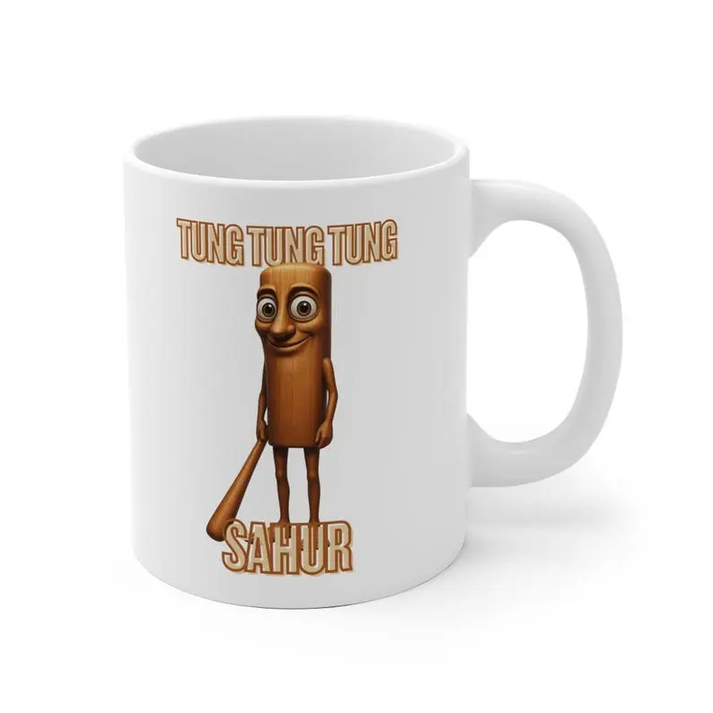 [Sale off up to 50%] Tung Tung Sahur Mug, Tralalelo Tralala Mug, Meme Mug, Italian Brainrot, Gift for Him, Rizzler Merch, Brainrot Merch, Gift for Her