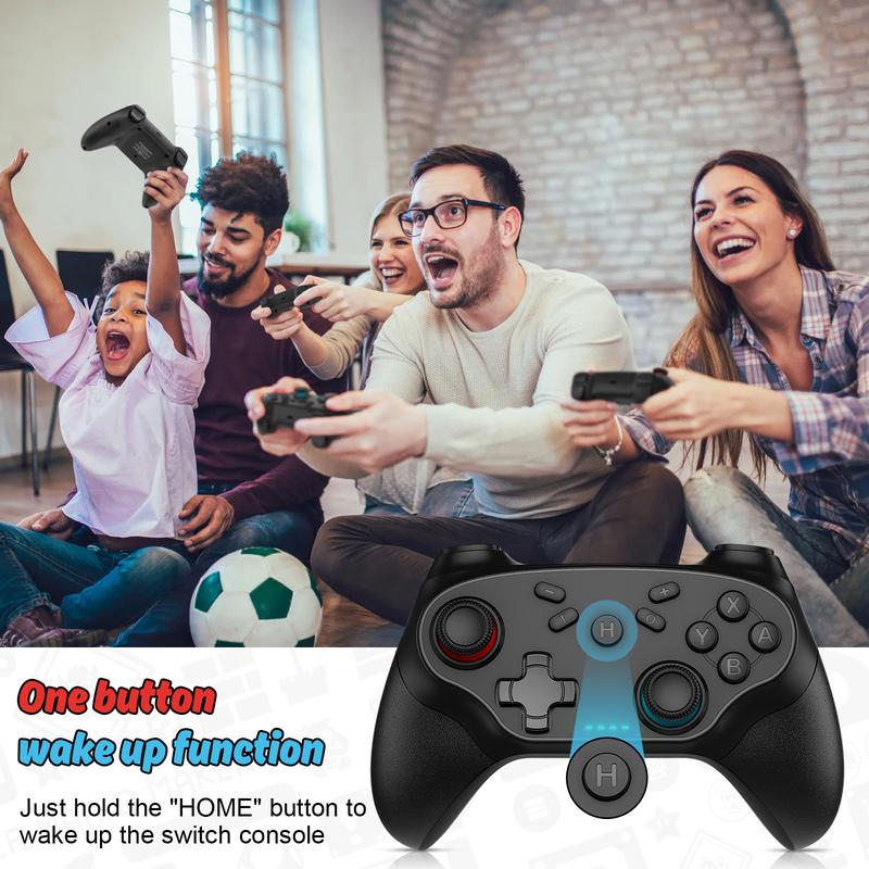 Wireless Switch Pro Controller for Nintendo Switch - Switch Controller Support Turbo Function Compatible with Nintendo Switch/Switch Lite/Switch OLED/Windows PC (Black)