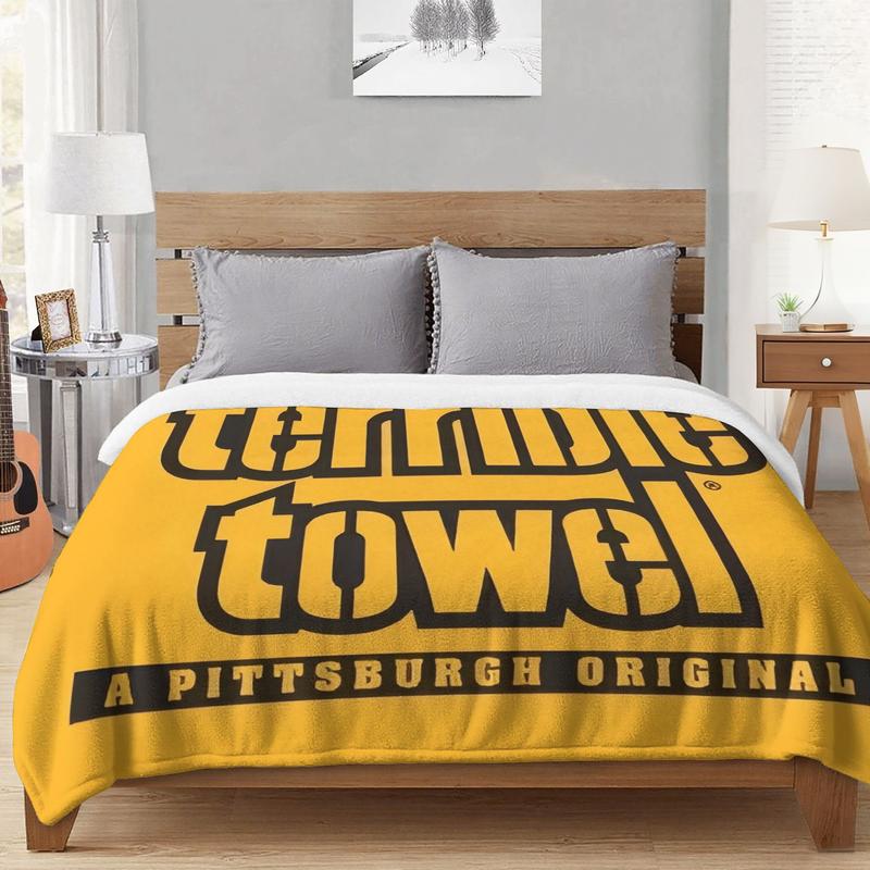 Myron Cope Official Terrible Towel Ultra Soft Flannel Blanket All Season Comfortable for Living Room Office Sofa Travel Multi Purpose Gift Home Decor Accessory