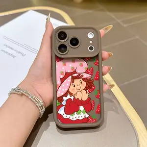 Strawberry Shortcake Phone Case, Compatible with iPhone Models 17-8, Anti-Fall Design, Soft Tpu Material, Durable Protection