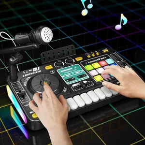 Multifunctional DJ Controller Toy, 1 Box Music Simulation Toy with Microphone & Piano Key, Educational Music Toy for Kids, Home Entertainment Toy for Kids