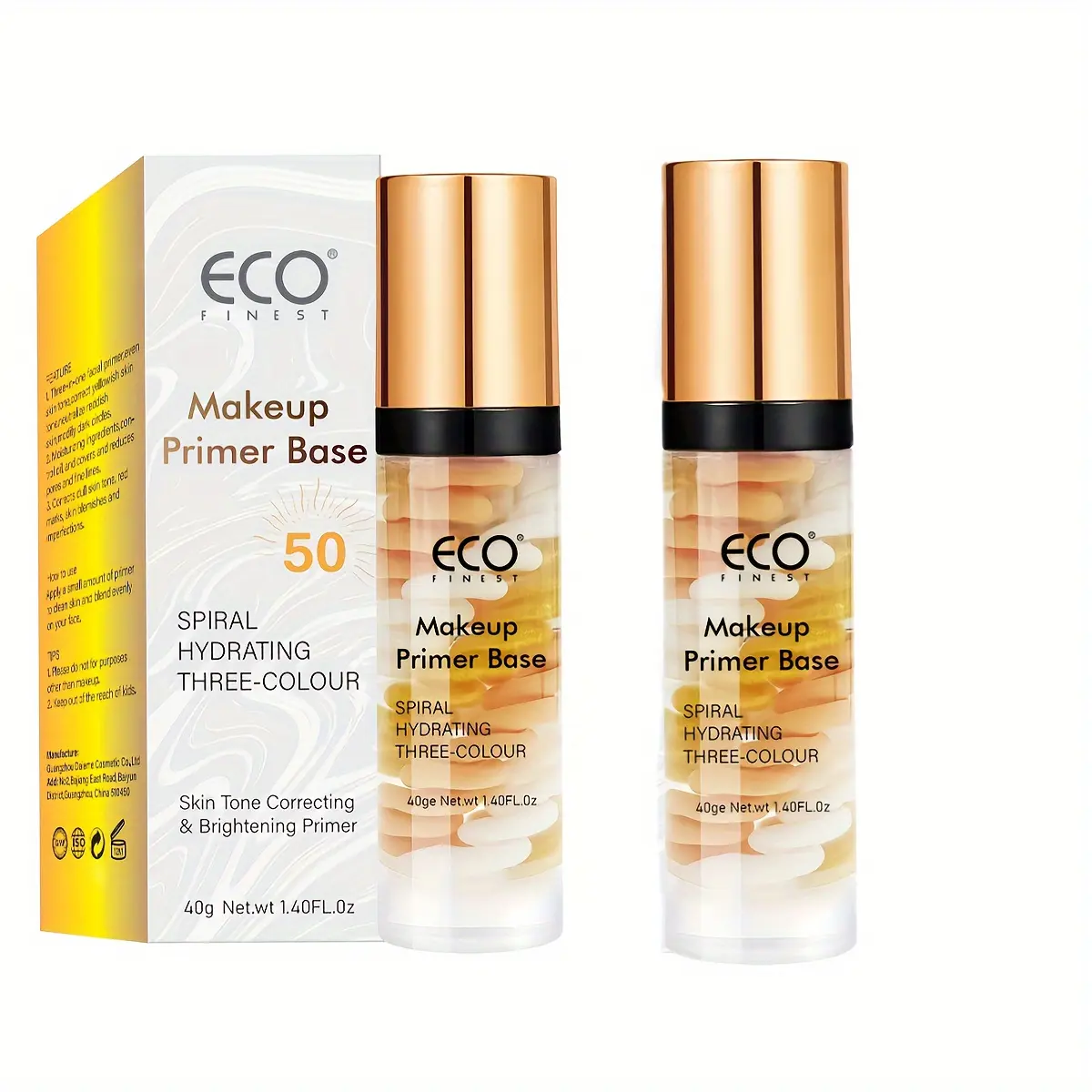New Makeup Primer Set, 2-Piece Foundation Cream, Smooth, Hydrating & Flawless Makeup Hydration Formula, Perfect Base for All Skin Types, Daily Use Cosmetics, Moisturizer Primer
