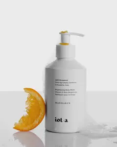 IOTA Brightening Body Wash with Niacinamide & Vitamin C Bergamot from Calabria Italy Prebiotic Glow Cleanser Mandarin Cedar Scent 10 fl oz