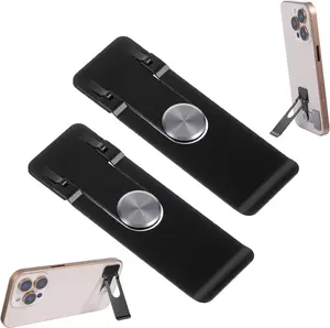 2 Pack Phone Kickstand Attachment, Kickstand for Phone Case 360° Rotating Cellphone Stand for Desk Vertical and Horizontal Placement Stand Ultra Thin Phones Holder Adjustable Angle Foldable