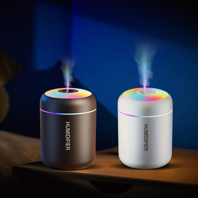 Mini portable humidifier: designed for ultra quiet operation, equipped with colorful circulating lights and 2-level fog adjustment, suitable for bedrooms, desktops, and can also be used in offices, homes, cars, Christmas gifts