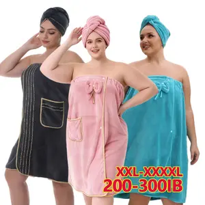 2pcs Set 80*210Cm Suitable for XXXL-XXXXL Adjustable with, Oversized Bath Skirt + Hair Drying Cap, European-Style Patterned Candy Colors, Extra Thick Bath Skirt, Suitable for Home, Travel, Sauna, Spa 31.49*82.67In