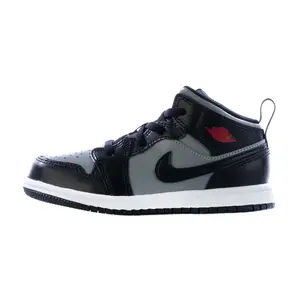 Toddler's Jordan 1 Mid Black/Gym Red-Particle Grey (640735 096)