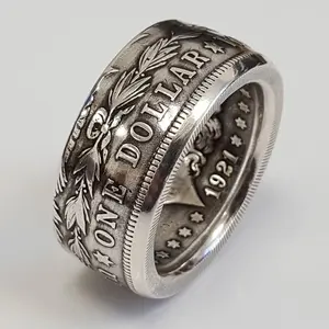 1 piece of men's personalized creative digital and alphabet alloy ring