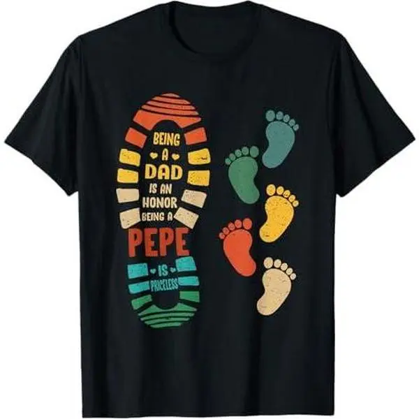 Mens Pepe Shirt, Pepe Shoe with Little Footprints T-Shirt