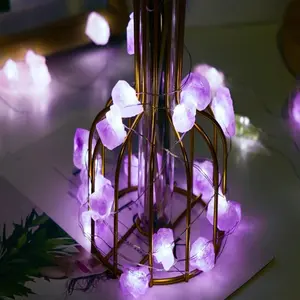 Natural Quartz Crystal Stones Healing Energy Atmosphere Lamps