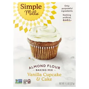 Simple Mills Almond Flour Baking Mix, Vanilla Cupcake & Cake, 11.5 oz (327 g)