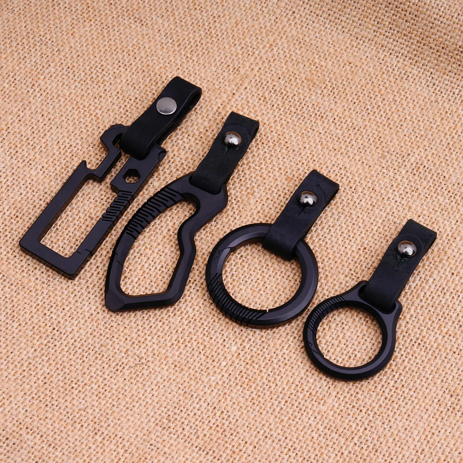 Men's Leather Keychain, Titanium Alloy Material, Universal Car Key Holder, Durable and Stylish, Perfect for Daily Use