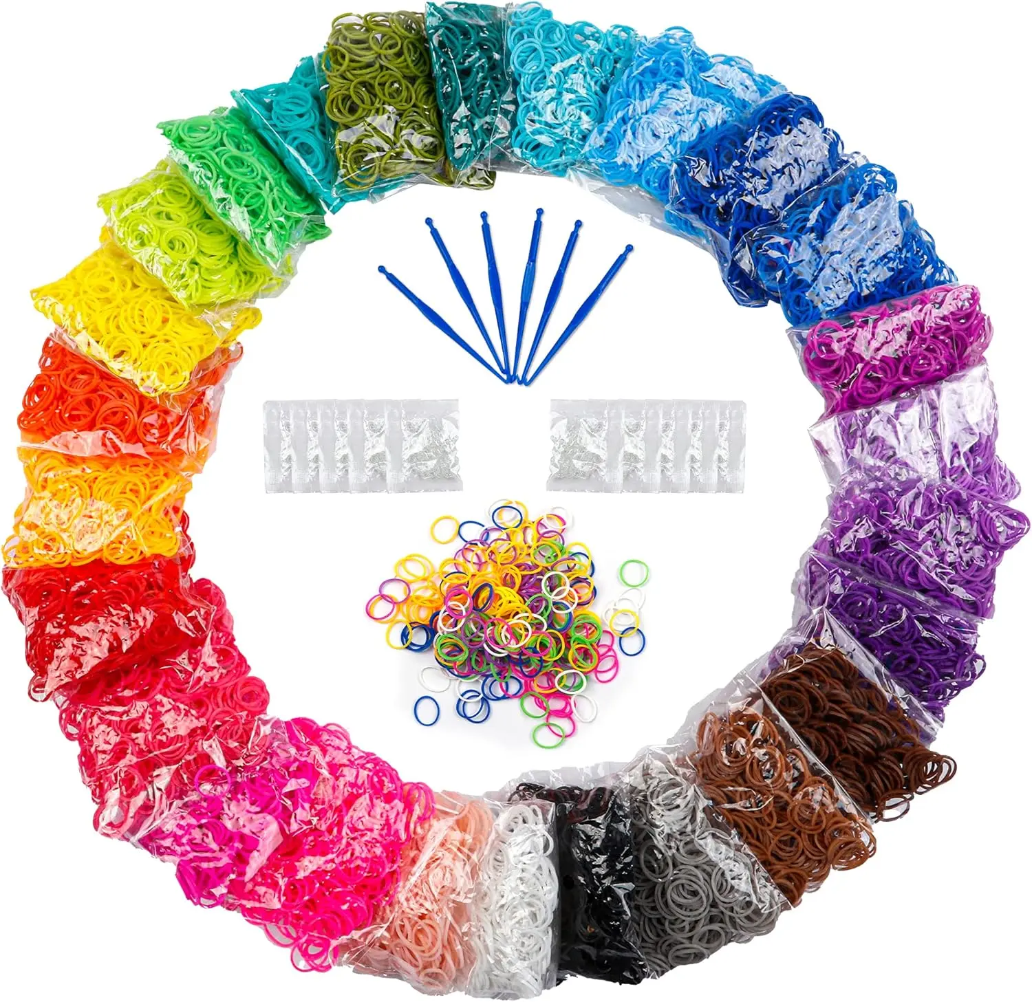 12730+ Loom Rubber Bands Refill Kit in 26 Color with 500 Clips,6 Hooks,  Bracelet Making Kit for Weaving DIY Crafting