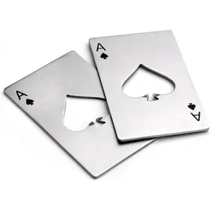 Bottle Opener-Stainless Steel Credit Card Size Casino Bottle Opener for Your Wallet-2 pcs