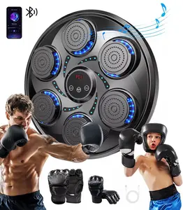 Pooboo Adults/Kids Music Boxing Machine with Boxing Gloves, Wall Mounted Smart Bluetooth Music Boxing Trainer, Electronic Boxing Target Workout Punching Equipment for Home, Indoor and Gym