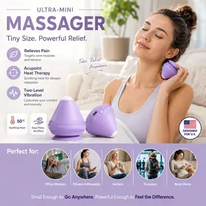 Ultra-Mini Heated Massage Device – Portable Deep Tissue Vibration Massager for Neck, Shoulders & Body Pain Relief