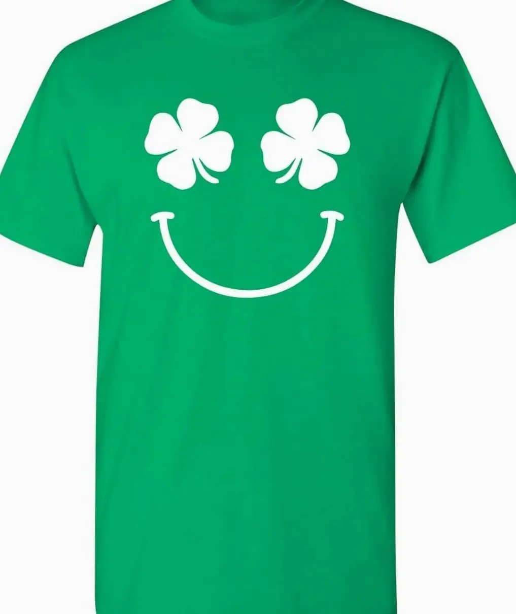 Women's Cotton Short-Sleeve Casual Printed T-Shirt, St. Patrick's Day Lucky Shamrock Design, Comfortable Novelty Gift for Men & Women UPW