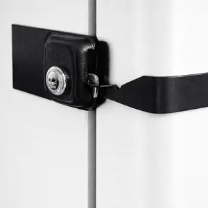 RockyLock Child Proof Fridge Lock with Key | 100% Metal Refrigerator Lock for Toddlers & Kids | 400 lbf 3M Adhesive No-Drill | Baby Safety Freezer Cabinet Lock