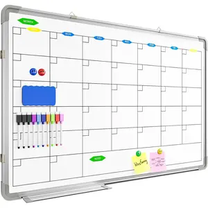 24" X 36"  Dry Erase Board Whiteboard with Lines, Wall Hanging Monthly Calendar  Schedule Board