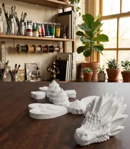 Build & Paint Your Own Heart Dragon Kit – 3D Printed DIY Dragon Set with Paint & Brushes
