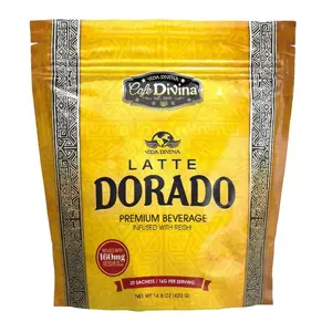 Latte Dorado by Vida Divina - Premium Turmeric & Reishi Mushroom Coffee Blend, 20 Sachets