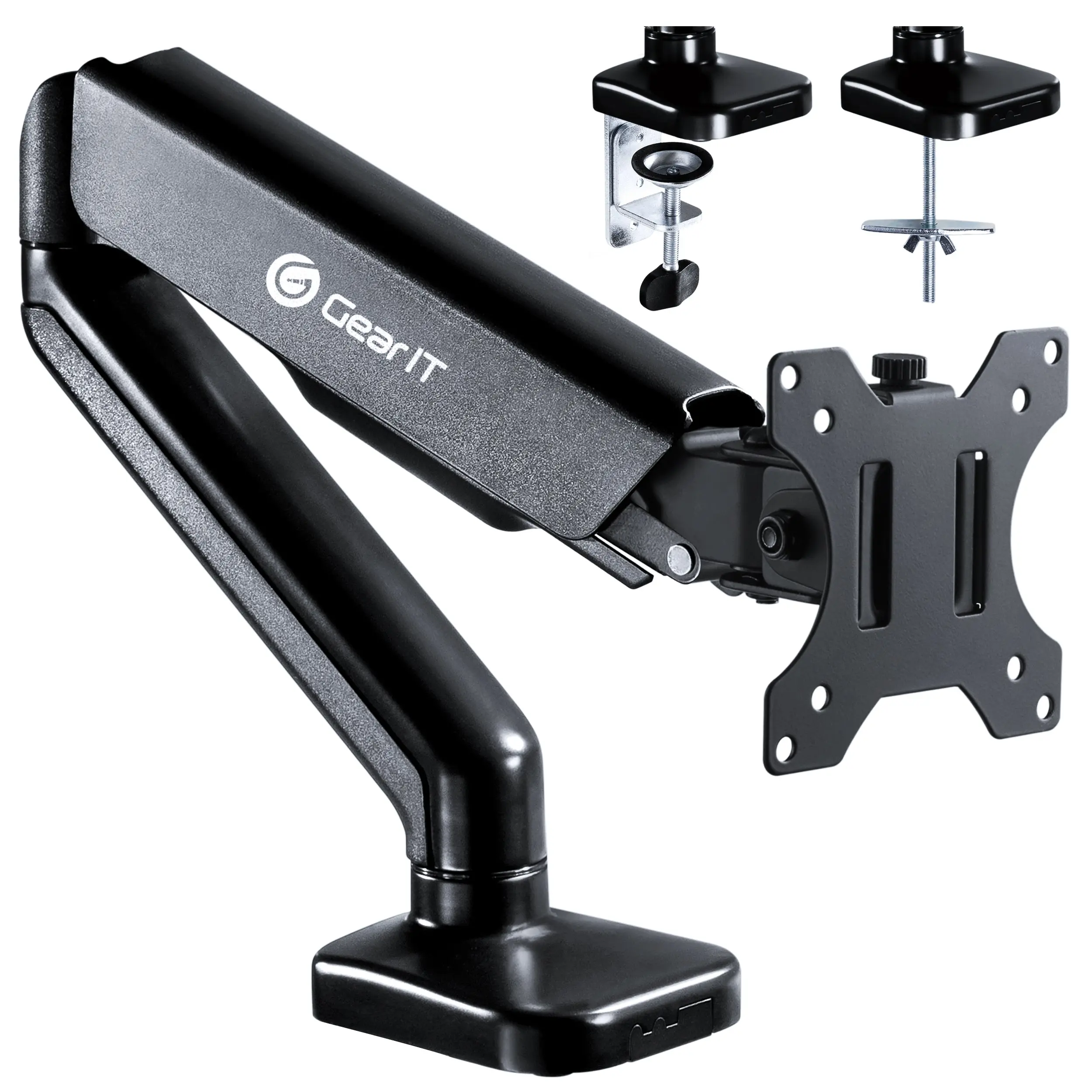 Single Monitor Mount Desk Stand Up to 32" Monitor - Fully Adjustable Tilt, Swivel, Rotate (Up to 19.8 lbs) Single Monitor Mount Desk Stand Up to 32" Monitor - Fully Adjustable Tilt, Swivel, Rotate (Up to 19.8 lbs)