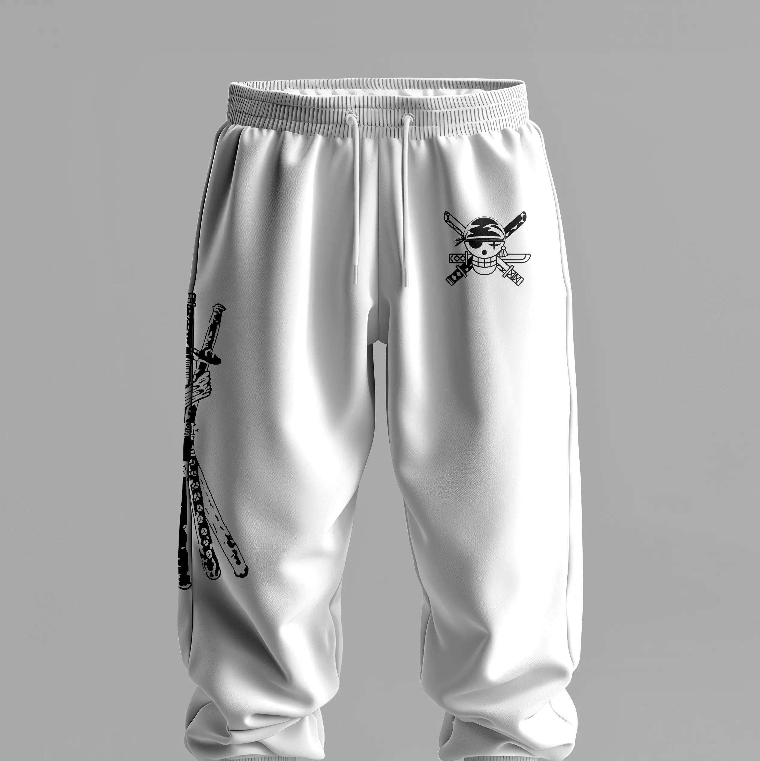 OP Samurai Pirate Graphic Sweatpants, Zoro Pirate Streetwear, Cosplay Outfit